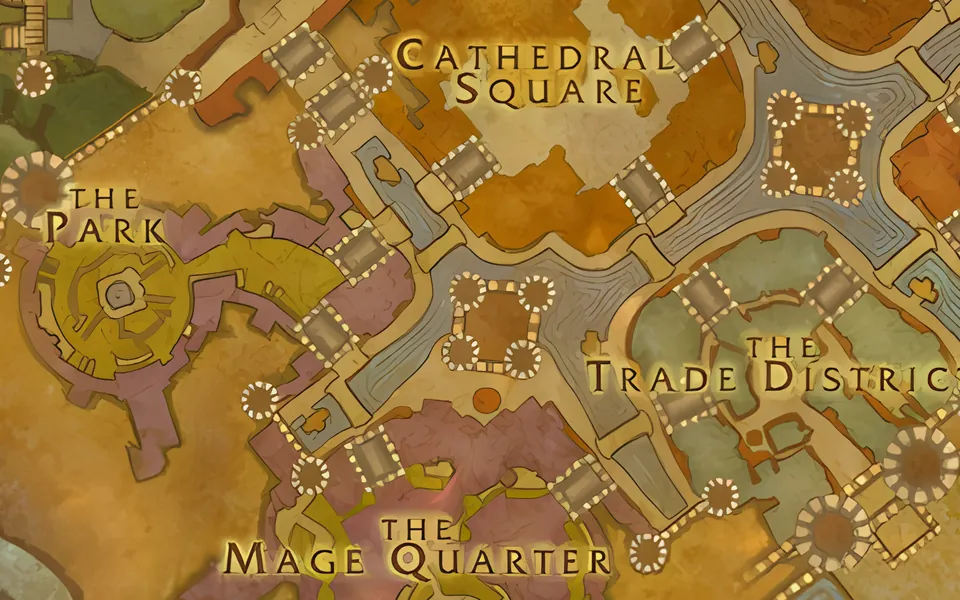 The entrance to Stormwind Stockade on the map of Stormwind City